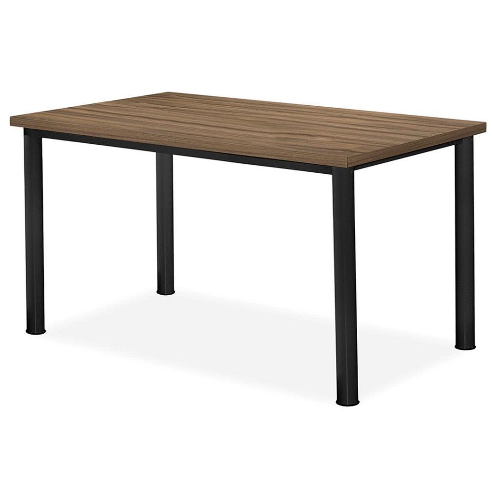 Encontraproduto.com.br - Mesa De Jantar Aço Nobre 0388 Júlia Plus - 135x80 Preto Com Marrom
