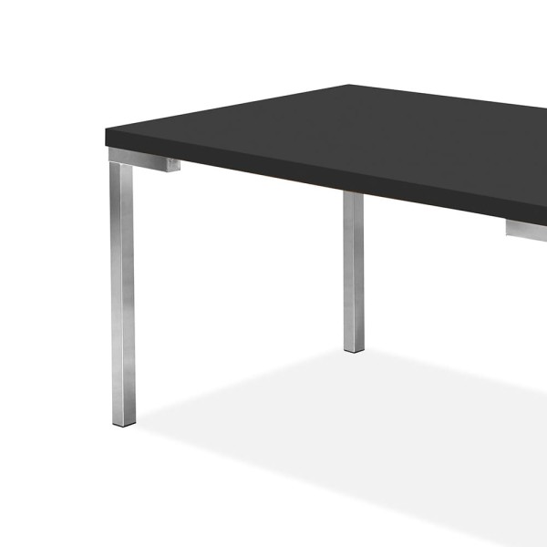 Encontraproduto.com.br - Mesa de Jantar Tubular Aço Nobre Retangular Cromada - Preta