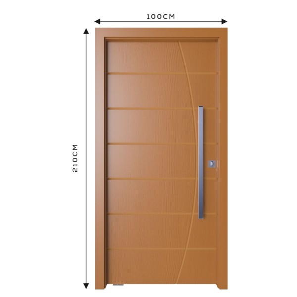 Encontraproduto.com.br - Kit Porta Pivotante Elegance em MDP Acabada c/ Pivô 210x100cm Freijó Vert