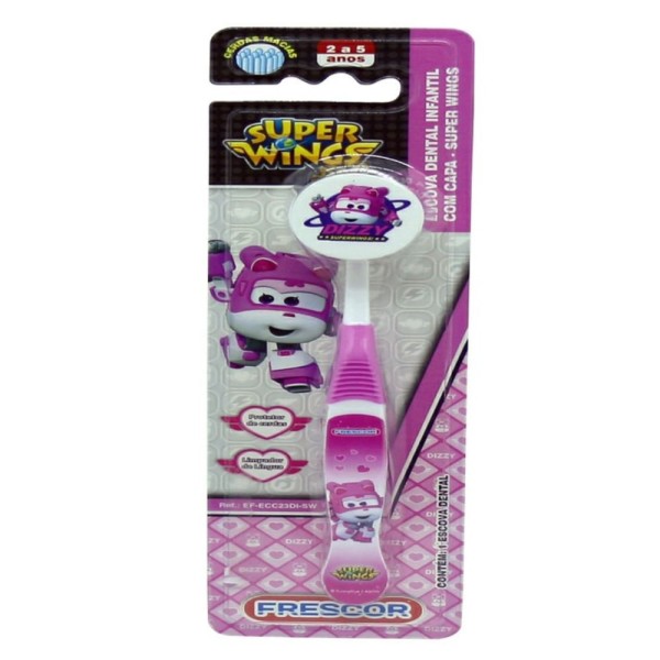 Encontraproduto.com.br - Escova Dental Infantil Super Wings Dizzy com Capa