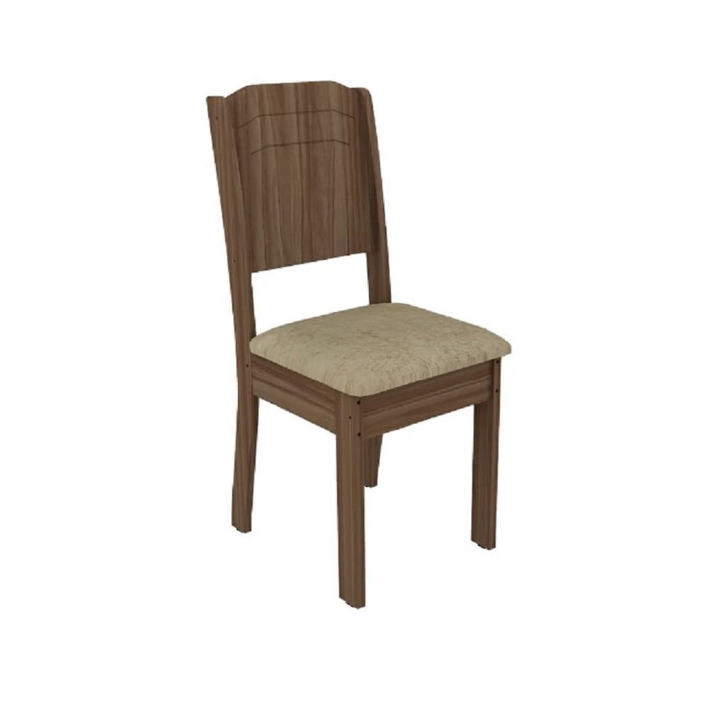 Encontraproduto.com.br - Conjunto Sala Star com 4 Cadeiras em MDF Tuboarte - Jatoba Castor