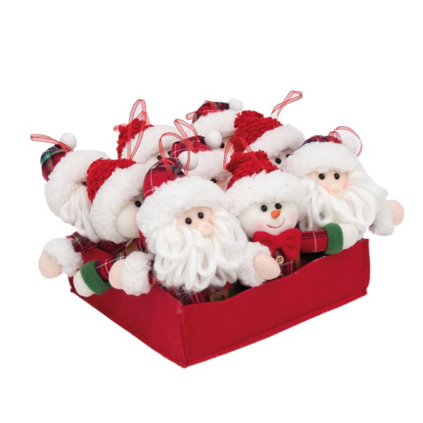 Encontraproduto.com.br - Papai Noel E Boneco Camisa Xadrez 16x18x6cm C/2 Pçs 1027192