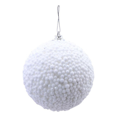 Jogo C/6 Peças Bolas Natal Perola Branco 8cm 1106238