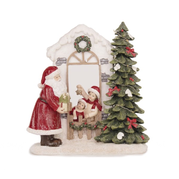 Encontraproduto.com.br - Enfeite Noel C/árvor/crianç/casa C/luz 1un 22x20x9cm 1018618