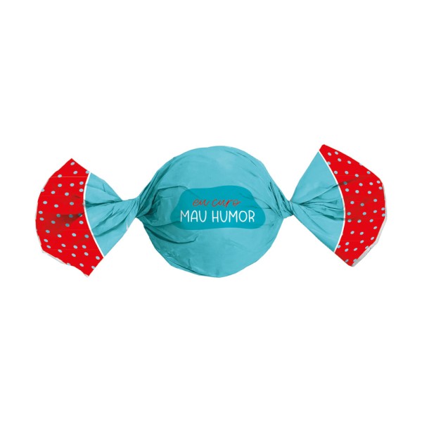 Encontraproduto.com.br - Embalagem Para Trufas e Bombons Eu Curo Mau Humor 14.5X15.5CM 100 Unidades 12500196 CROMUS