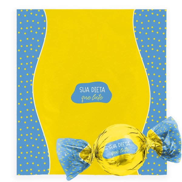 Embalagem Para Trufas e Bombons Sua Dieta Que Lute 14.5X15.5CM 100 Unidades 12500197 CROMUS