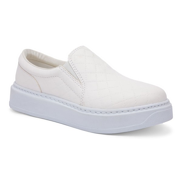 Tênis Slip On Flatform Branco Vertice
