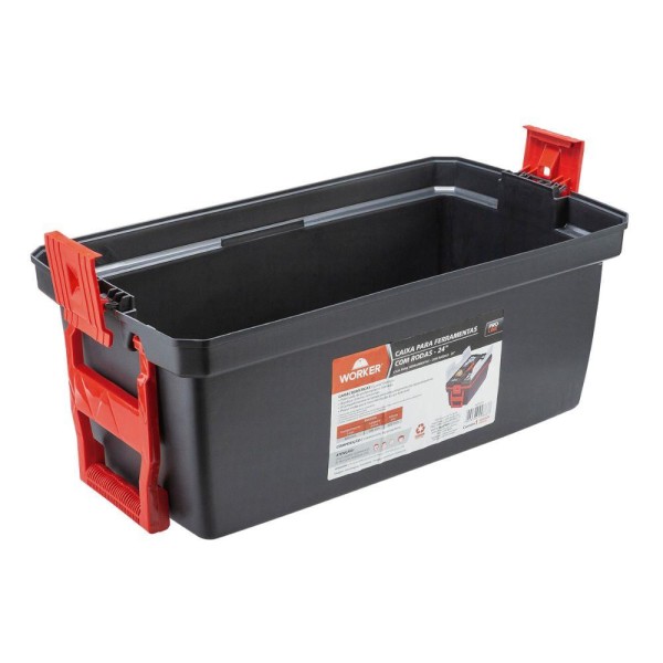 Encontraproduto.com.br - Caixa Plástica Para Ferramentas 24 Com Rodas Worker