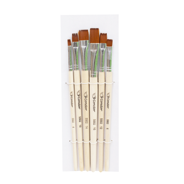 Encontraproduto.com.br - Kit Pincel Chato com 6 Unidades Ref.5502 Condor