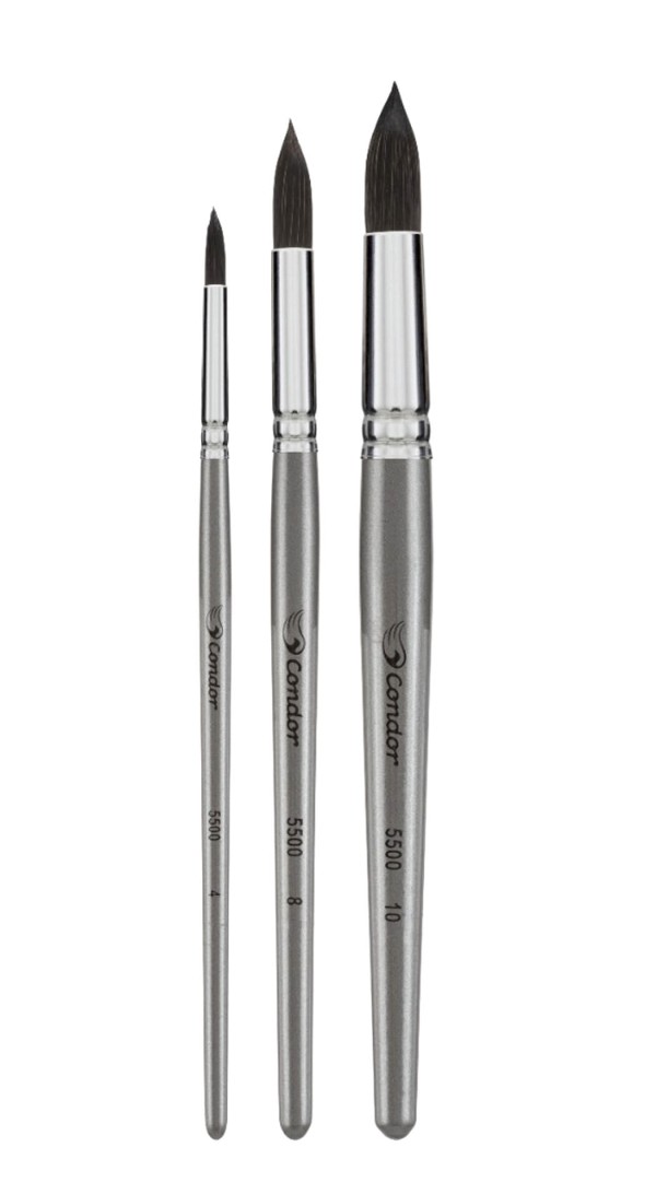 Kit Pincel para Aquarela com 3 Unidades Ref. 5500 Condor