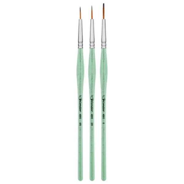 Encontraproduto.com.br - Kit Pincel Filete Sintético 3 Unidades Condor 4005