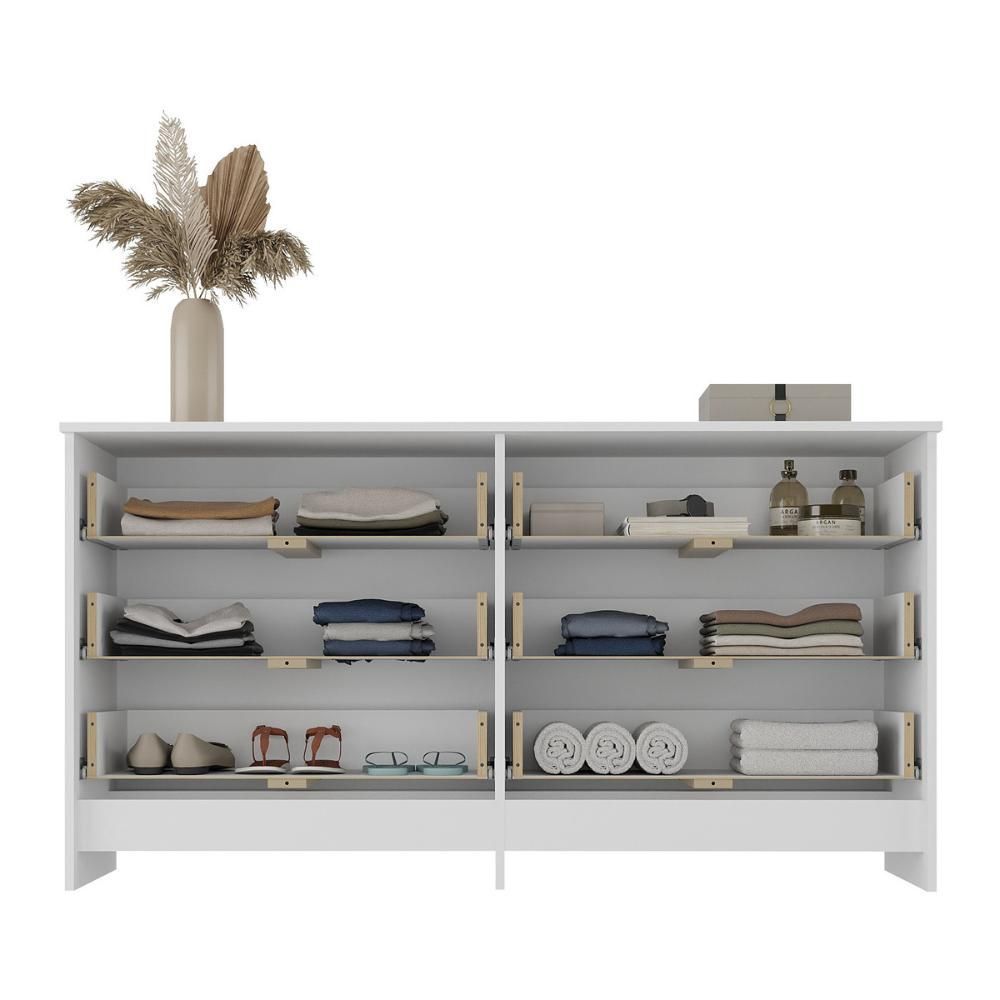 Encontraproduto.com.br - Cômoda 136 cm com 6 Gavetas Multimóveis MP4274 Branco