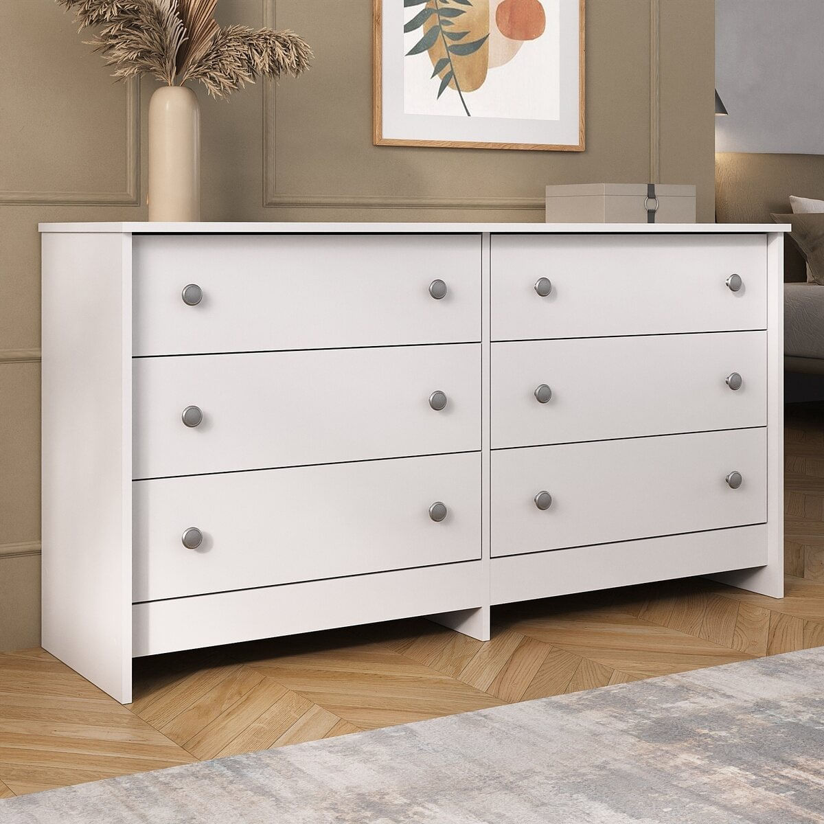 Encontraproduto.com.br - Cômoda 136 cm com 6 Gavetas Multimóveis MP4274 Branco