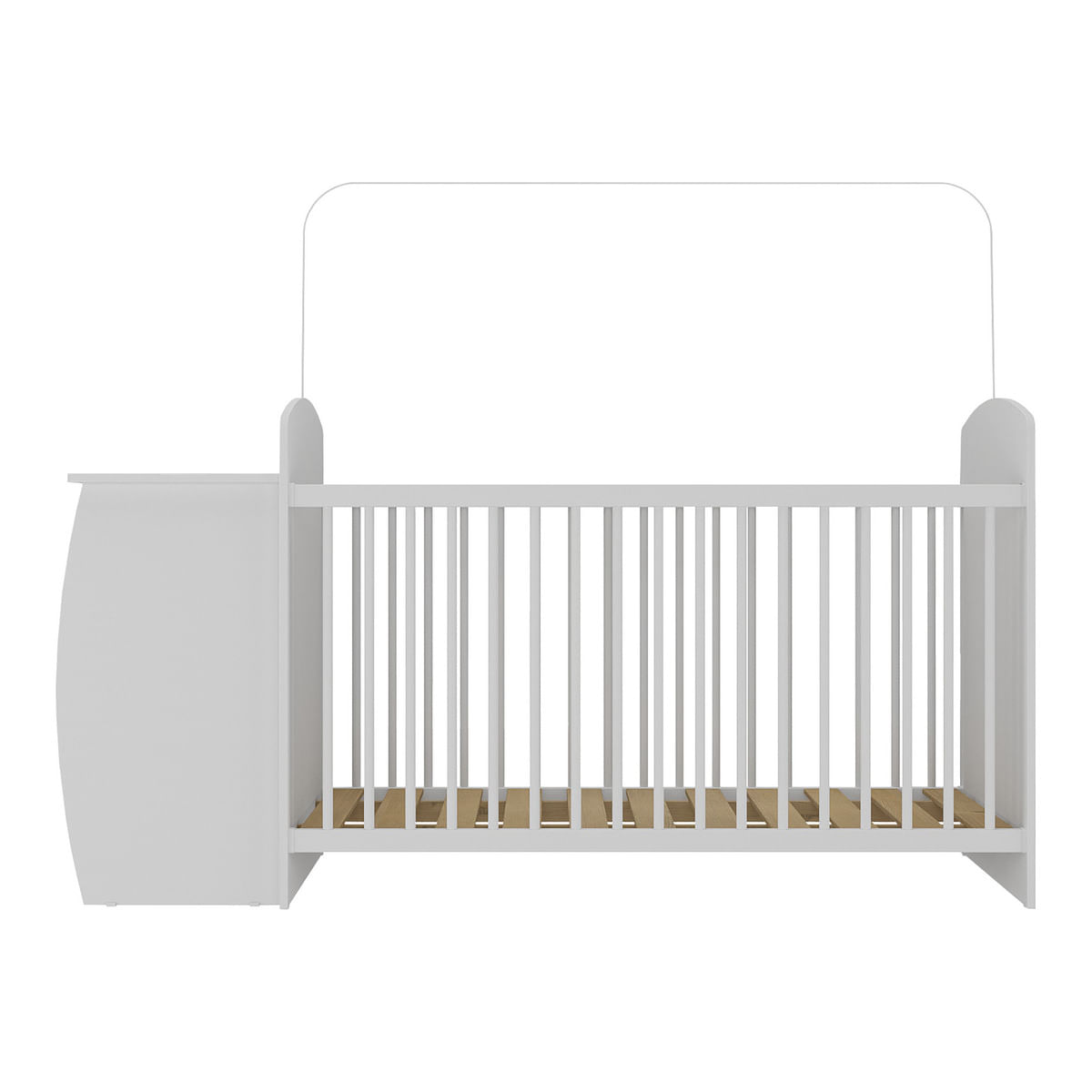 Encontraproduto.com.br - Berço Cômoda com Colchão Incluso Colinho de Mãe Multimóveis MP4304 Branco/Azul