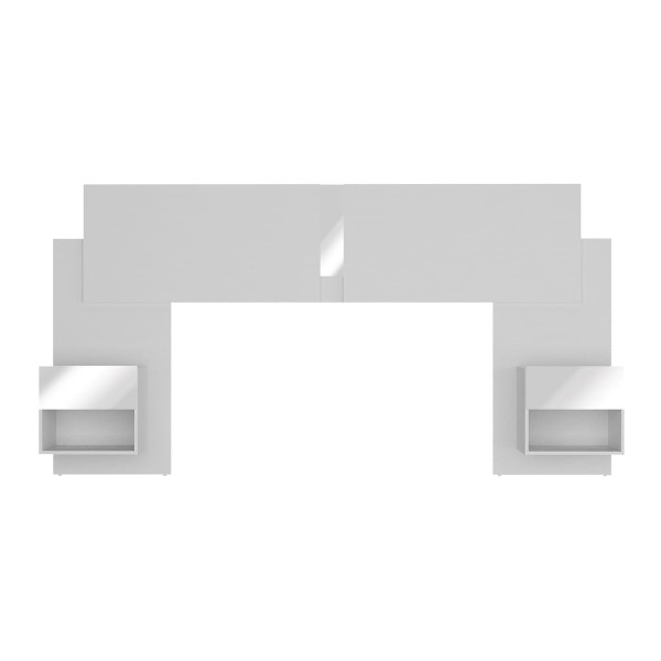Encontraproduto.com.br - Cabeceira Casal/Queen com Espelhos e 2 Mesas de Cabeceira 232cm Multimóveis MP4326 Branco
