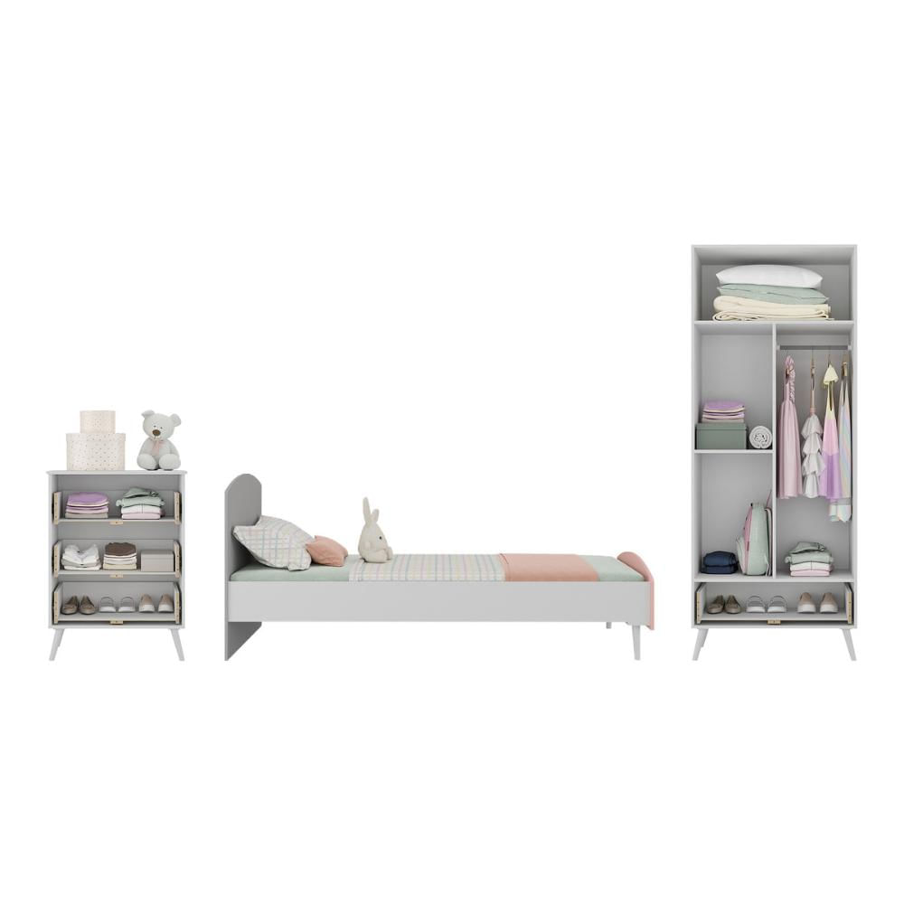 Encontraproduto.com.br - Quarto Infantil Completo para Colchão 188x78cm Doçura Multimóveis MP4330