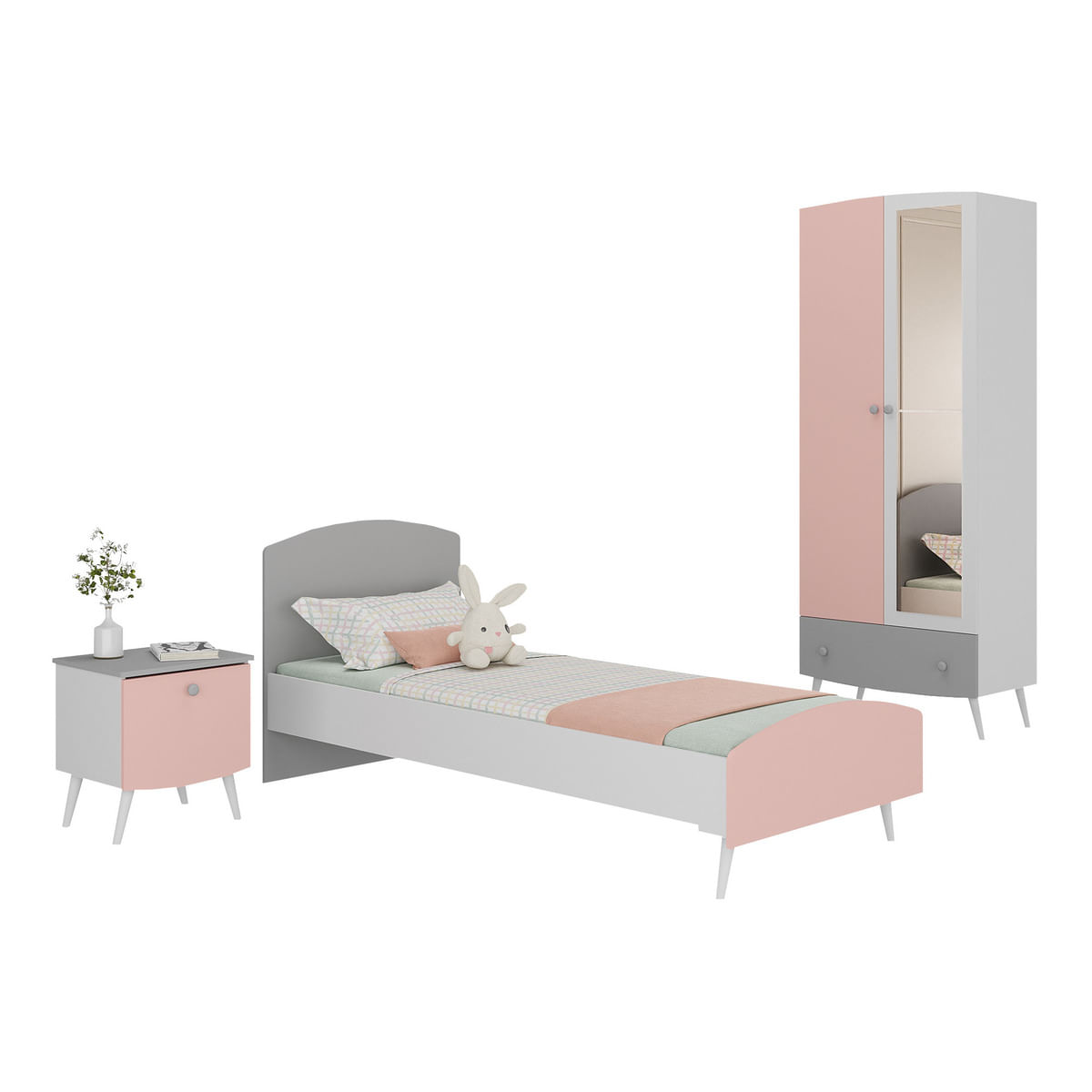 Encontraproduto.com.br - Quarto Infantil Completo para Colchão 188x78cm Doçura Multimóveis MP4331