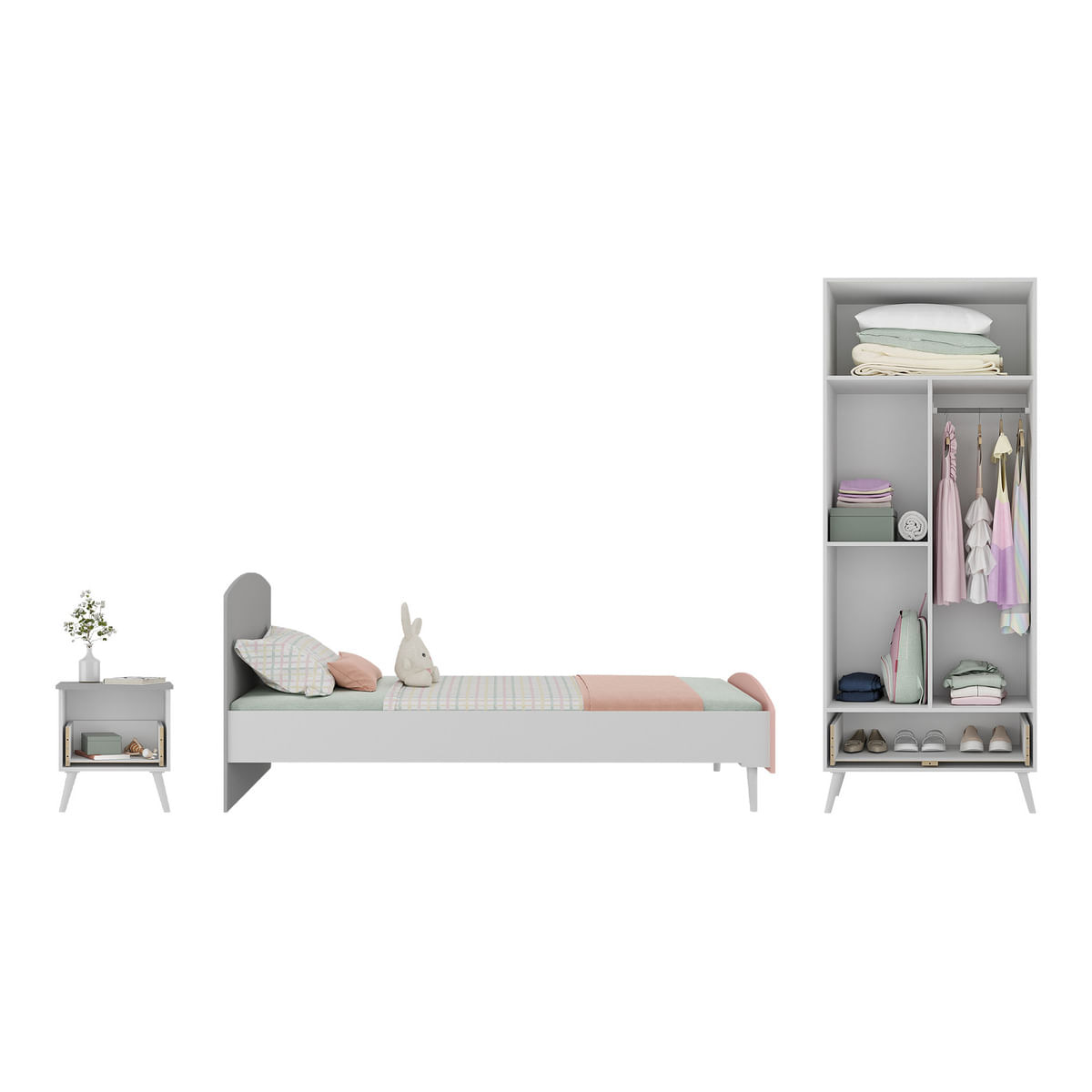 Encontraproduto.com.br - Quarto Infantil Completo para Colchão 188x78cm Doçura Multimóveis MP4331