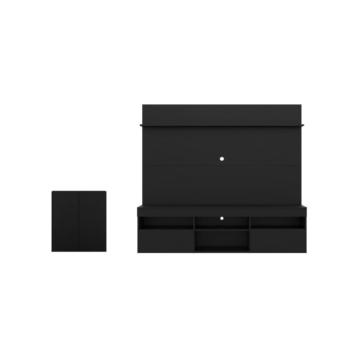 Encontraproduto.com.br - Rack com Painel para TV até 65 Polegadas e Aparador 2 Portas Multimóveis MP1094 Preto