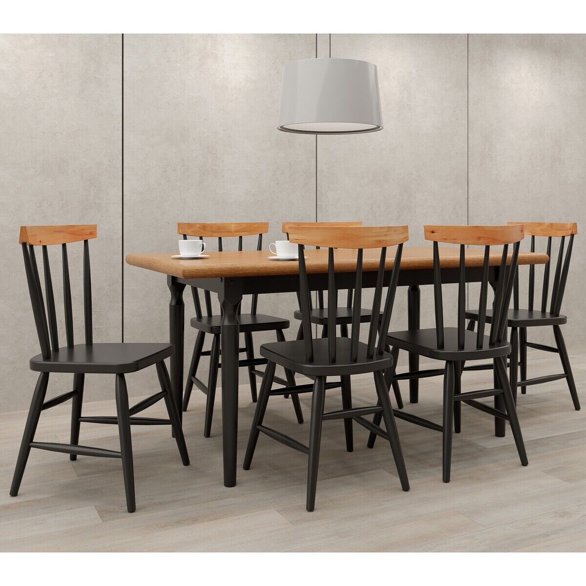 Conjunto Sala de Jantar com Mesa e 6 Cadeiras Multimóveis CR50118 Branco/Natural