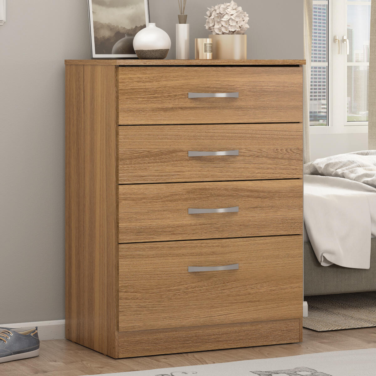 Cômoda com 4 Gavetas 63cm Multimóveis CR35290 Amêndola Touch