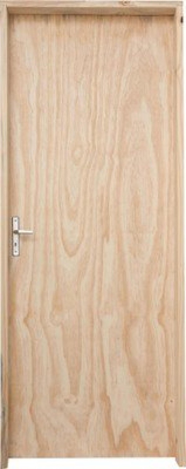 Porta para Pintura 80cm Direito com Batente 14cm Pinus Fechadura Dobradiças e Parafusos Grantok