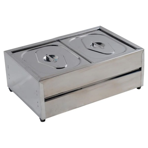 Rechaud Salada 2 Cubas Gastronômicas (GNS) de 1/2  em Aço Inox 430 - Ibet