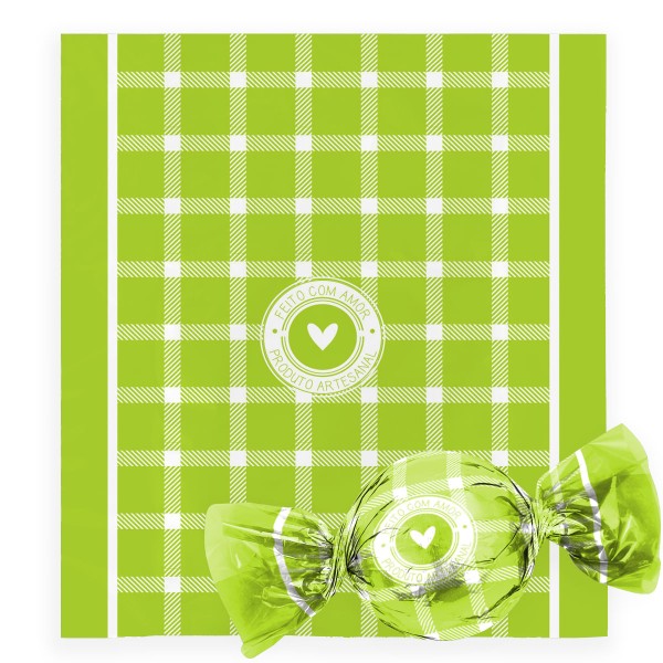 Embalagem Para Trufas e Bombons Lineas Verde 14,5X15,5cm 100 Unidades 1250024039 CROMUS