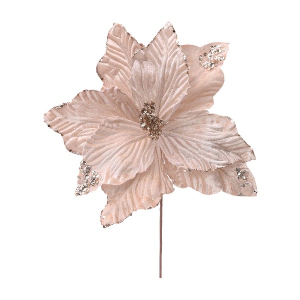 Poinsetia Natalina Rose C/borda Glit 1un 27x22x22cm 1104266