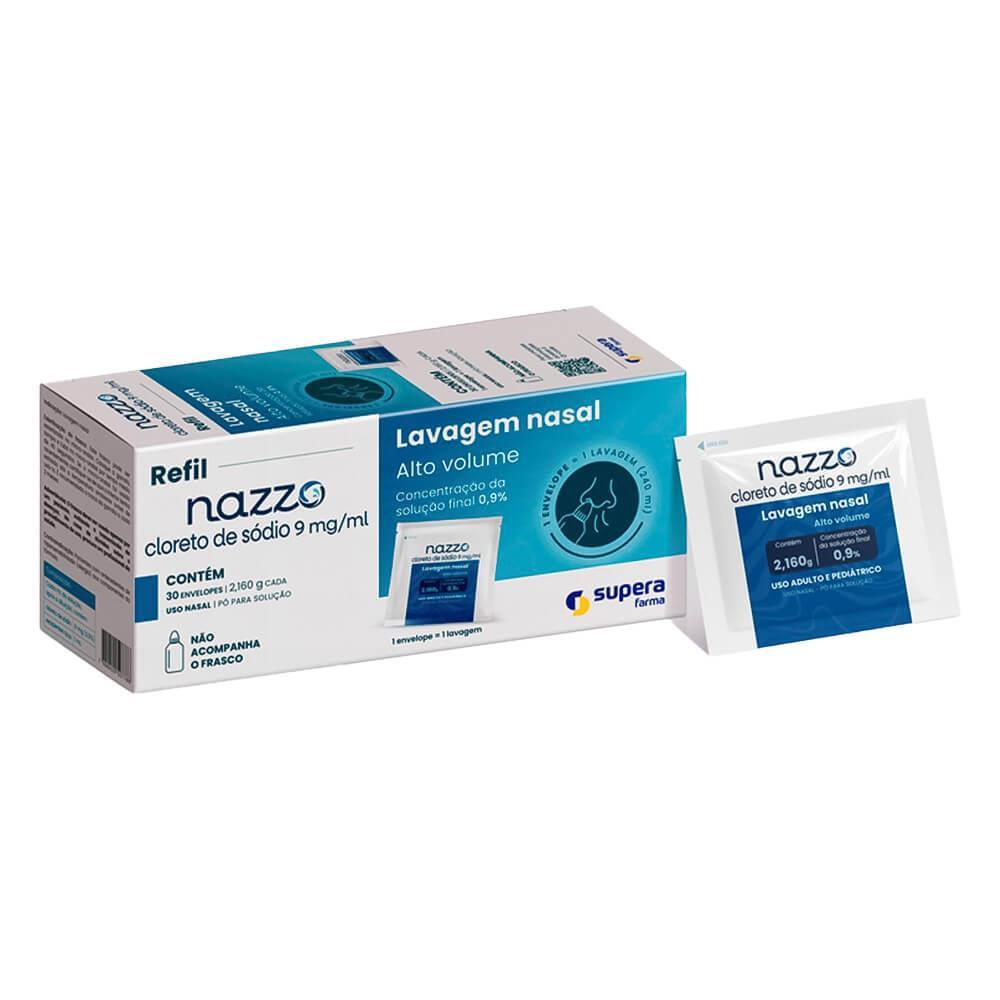 Encontraproduto.com.br - Nazzo XT Cloreto de Sódio 9mg/ml Pó para Solução Nasal 15 Envelopes 6,24g Cada
