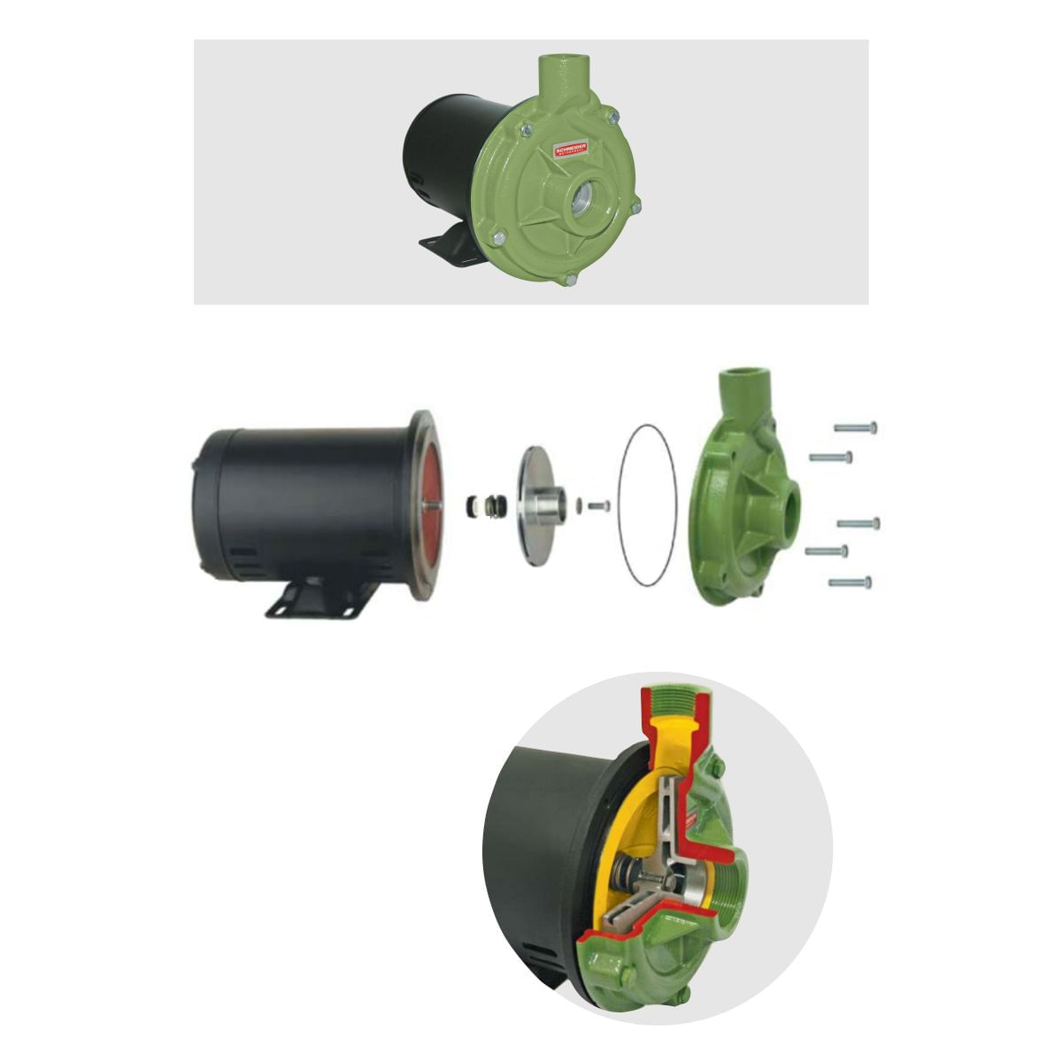 Encontraproduto.com.br - Motobomba Centrífuga Monoestágio Schneider BC-92S 1C 3CV 127/220 Volts