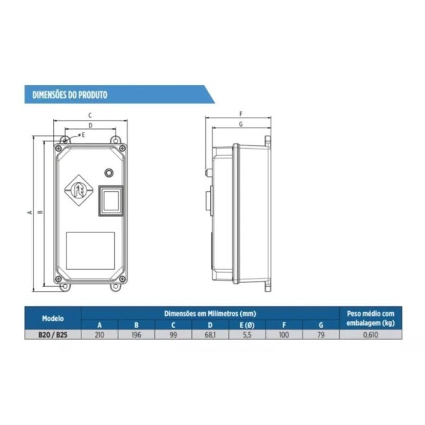 Encontraproduto.com.br - Motobomba Submersa Leão 3r3pb-09 180 1/2cv Control Box 127v