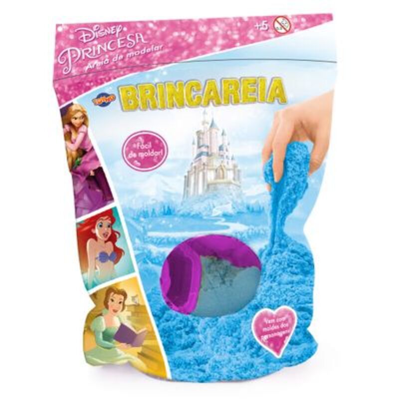 Conjunto Areia de Modelar - Princesas Disney - Saquinho com Moldes dos Personagens - Toyng