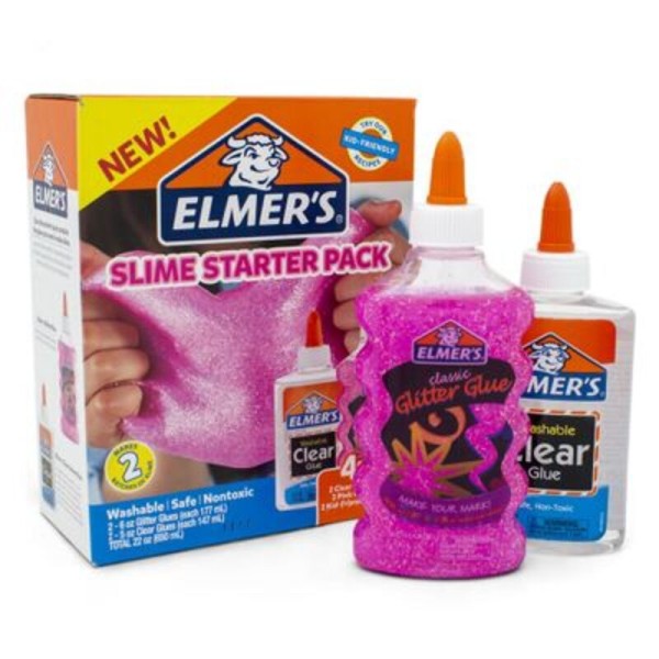 Encontraproduto.com.br - Conjunto de Colas Glitter Para Slime - Rosa - Elmer s Elmers