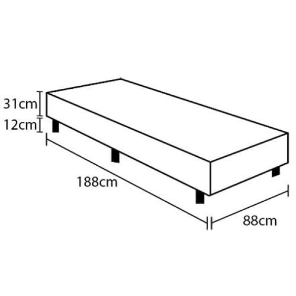 Encontraproduto.com.br - Base Box para Colchão Solteiro Umaflex Itália 31 x 88 x 188 cm - Branco