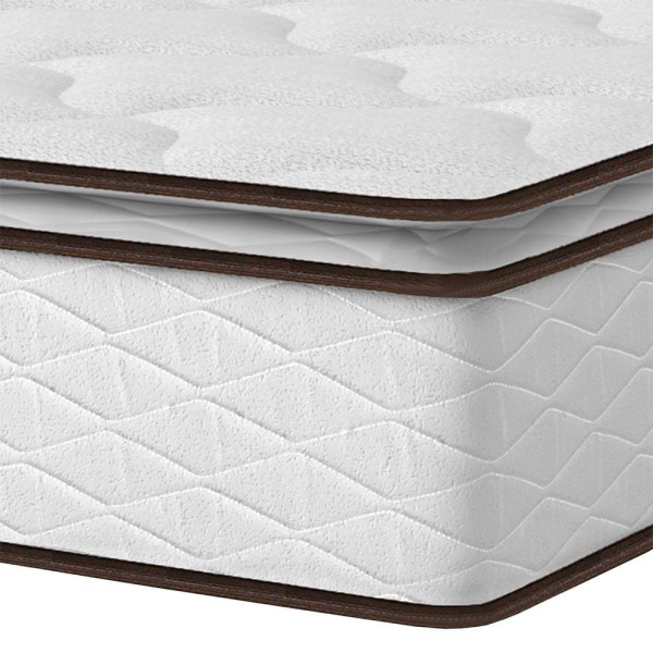 Encontraproduto.com.br - Colchão Queen Size Umaflex New Itália Com Molas Ensacadas E Pillow Top D26 25x158x198cm Branco Com Marrom