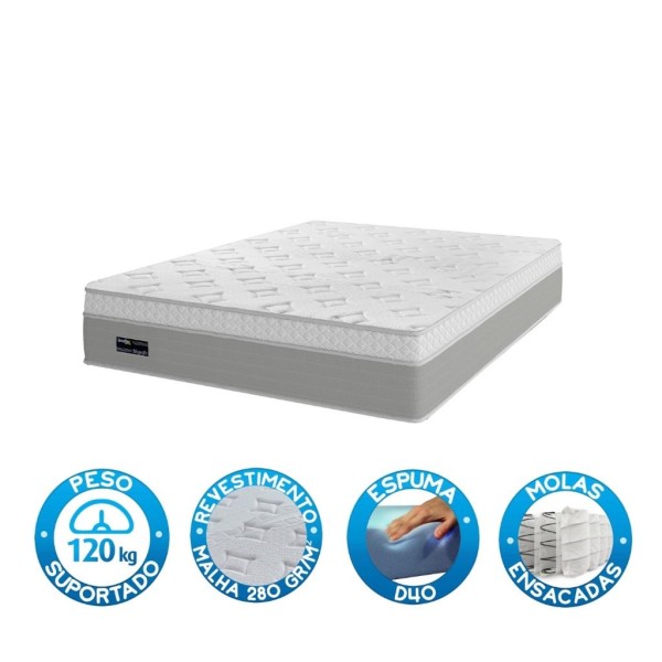 Encontraproduto.com.br - Colchão King 193cm Molas Ensacadas Euro Top Magnyfic Umaflex