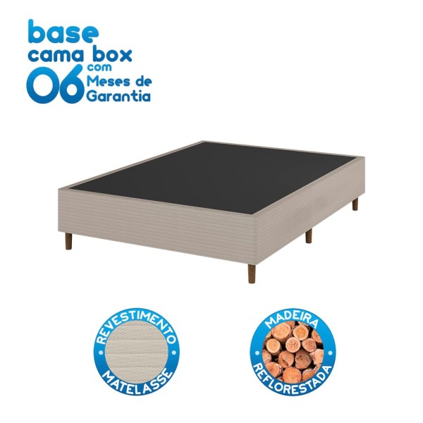 Encontraproduto.com.br - Base Box de Casal Umaflex Milão com Revestimento em Malha 26x138x188cm – Bege