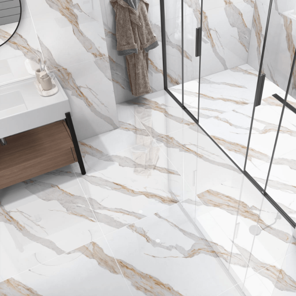 Encontraproduto.com.br - Piso 81x81 Calacata Bianco Polido Retificado Lbv3 Cx1.97m2 Formigres Prime