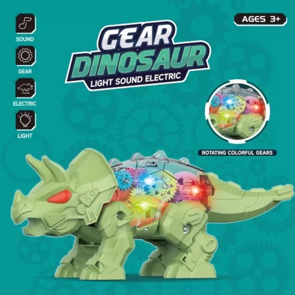 Encontraproduto.com.br - Dinossauro Triceratops Dino Brinquedo Infantil Luz Som