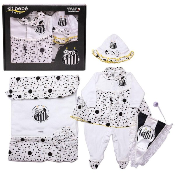Kit Bebê Saída de Maternidade Santos Luxo Meninas Oficial