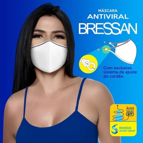 Encontraproduto.com.br - Máscara Reutilizável Bressan Antiviral Branca