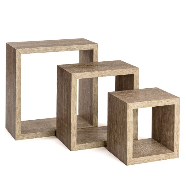 Encontraproduto.com.br - Conjunto 3 Nichos MDF Ipê HD42823- Decor.