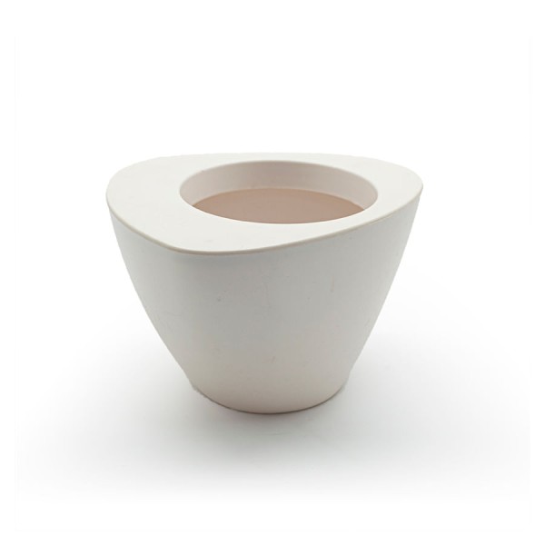 Encontraproduto.com.br - Vaso Plástico Decor para Jardim 19,5x12,5 Branco