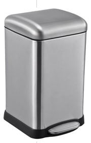 Lixeira de Inox Escovado Quadrada 6L com Pedal - Decor.