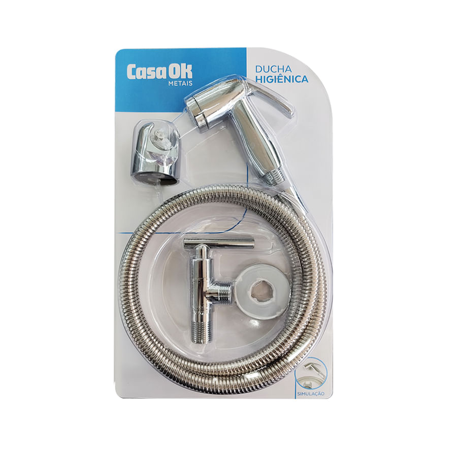 Ducha Dimax/Casa Ok Higienica com Registro e Gatilho Cromado GF-25