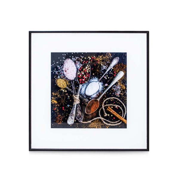 Encontraproduto.com.br - Quadro Casa Ok Vidro 30x30Cm Colheres e Condimentos Ok-80436