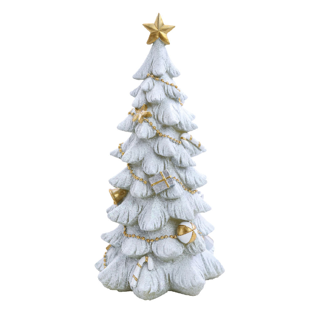 Árvore de Natal em Resina Branco Com Led 23x12cm 1107794
