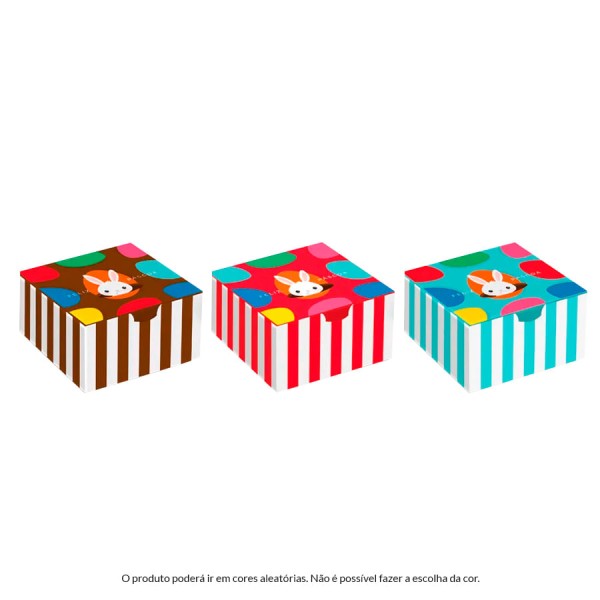 Caixa Divertida Alegria Na Toca Para 6 Brigadeiros 12X8X3,5cm 10 Unidades 13006306 CROMUS