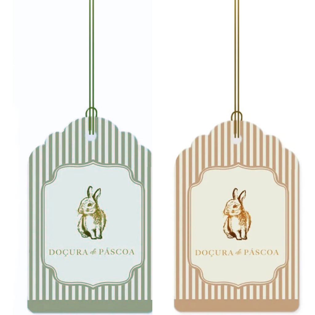 Encontraproduto.com.br - Tag Decorativa Sálvia e Amêndoa Doçura de Páscoa c/12 - Cromus